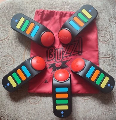 5x Wireless Buzzers für Buzz Sony PlayStation 2, OHNE USB RECIEVER/AKKUS - Bild 1 von 4