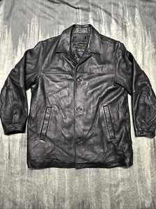 Men's Soft Lambskin Black Real Leather Coat Claiborne Outerwear Jacket size XL - Picture 1 of 18