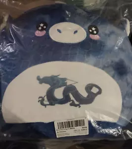 DINOSUAR Squishy Pillow 14" BLUE WITH SILVER ACCENTS EXTRA SOFT-FACTORY SEALED - Picture 1 of 6