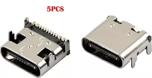 5PCS USB Type C 3.1 Socket 16Pins Female Solder Connector Jack Port - Picture 1 of 5