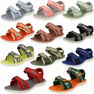 Childrens Clarks Casual Hook & Loop Textile Summer Sandals Surfing Tide K - Picture 1 of 82