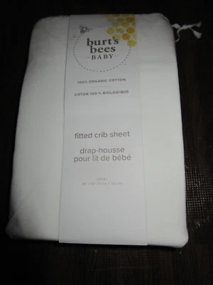Burts Bees Baby Sábana de Cuna Ajustable Sólida Algodón Orgánico Nube Sábana de Cuna Nueva Foto 1 de 4