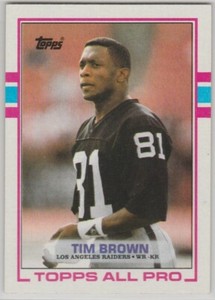 1989 Topps #265 Tim Brown RC HOF Los Angeles Raiders Notre Dame