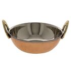 Steel Copper Kadhai Kadai Wok Bowl Serving Indian Dishes Tableware 350 ML