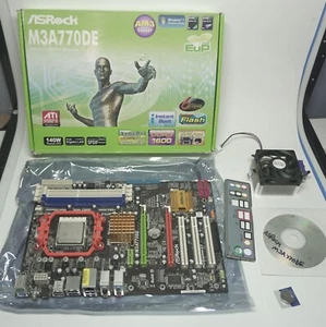 ASRock M3A770DE wAMD X3-445 CPU, 4GB Ram, has lots of features floppy,ide,sata - Picture 1 of 19