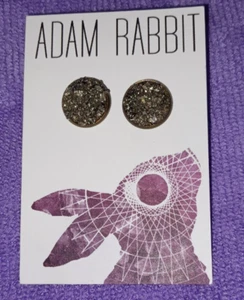 Pyrite Rough Crystal Stud Earrings New, Adam Rabbit - Picture 1 of 11