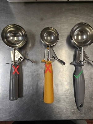 12 piezas Cucharas de helado de repuesto para platos de acero inoxidable, no hay cuchara Foto 1 de 2