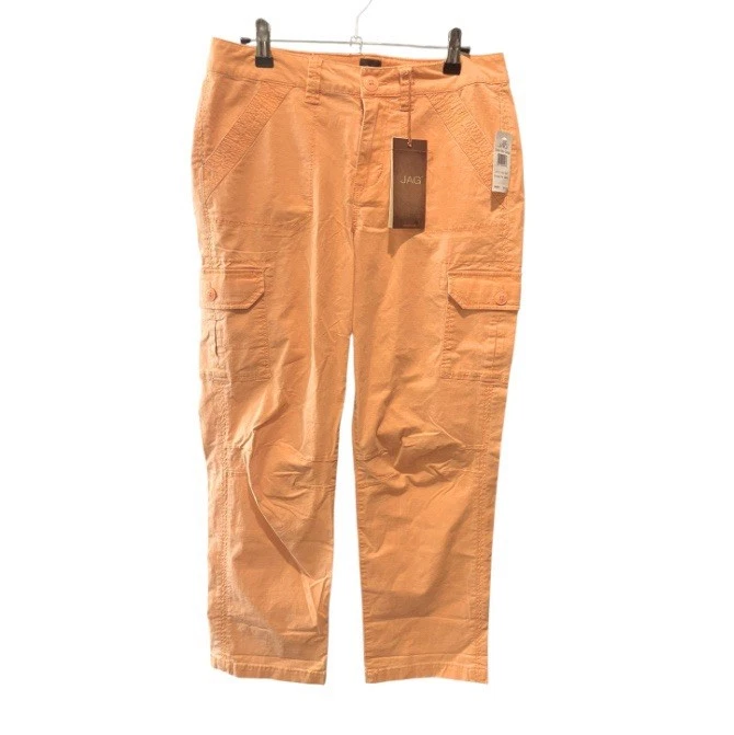 NUEVO Pantalones cargo Jag Cedar pierna ajustada para mujer 8 naranja tiro medio Foto 1 de 4
