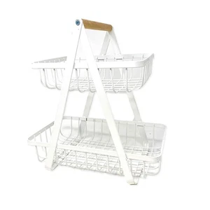 Farmhouse 2-Tier Metal Fruit Storage Basket Organizer Display Stand For Home ... - Bild 1 von 5