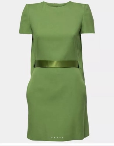 Alexander McQueen abito con cappuccio e cintura verde midi IT44