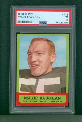1963 Topps Football Card - #118 Maxie Baughan Short Print, PSA 5 EX - Image 1 of 2