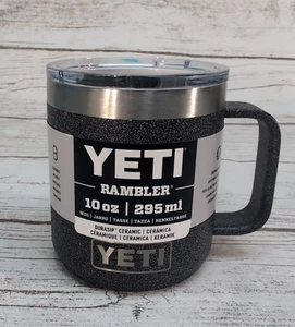 Yeti 10 Oz Black Stone Textured Coffee Mug W Durasip Ceramic Lining  Stackable - Bild 1 von 7