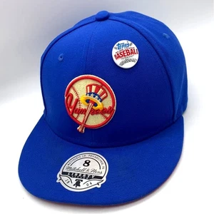 MLB New York Yankees Mitchell & Ness Lids Retro Fitted 8 Topps 1993 Blue HD Pin - Picture 1 of 16