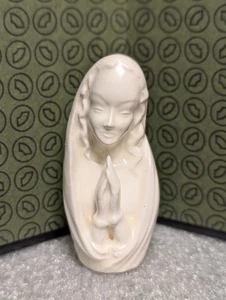 Vintage Madonna Jungfrau Maria Porzellan Büste Statue betend cremeweiß - Bild 1 von 9