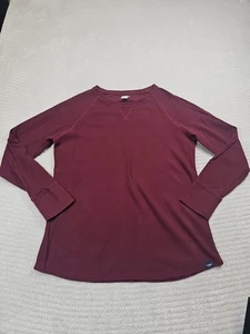 LL Bean Shirt Womens Large Maroon Thermal Long Sleeve Crew Neck - Picture 1 of 7