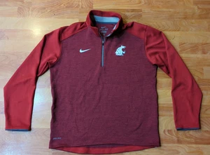 Maglione uomo Washington State Cougars Nike Dri Fit 1/4 zip rosso taglia M Medium - Foto 1 di 4