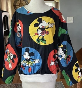 Vintage 80er Mickey & Co. Mickey Minnie Mouse Wende Sweatshirt Disney Parks - Bild 1 von 9