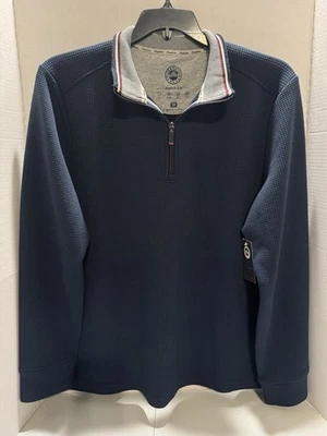 Mens Flag & Anthem-MadeFlex/Navy/Qtr. Zip/Long Sleeve/Pullover ~ Size Lrg. - Imagem 1 de 4