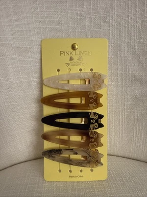 Pink Linen 5 Cute Cat Hair Clips Had Me At Meow New Barrette Golden Brown Black￼ - Image 1 of 4