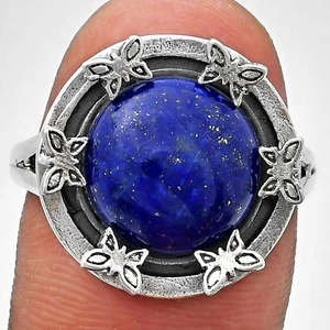 Premium Quality Natural Lapis Lazuli 925 Sterling Silver Ring s.9 Jewelry R-1716 - Picture 1 of 5