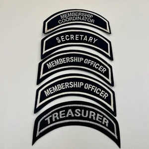 Harley Owners Group Officer Patches 5er Set Treasurer Secretary Mitgliedschaft - Bild 1 von 4