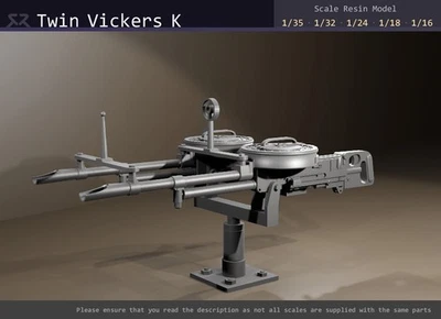 Twin Vickers K - 1/35, 1/32, 1/24, 1/18, 1/16 resin model - Image 1 of 4