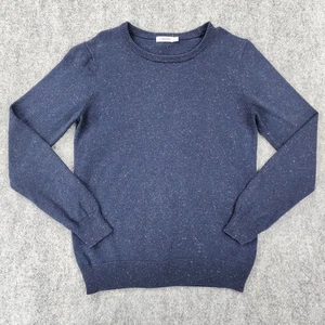 J Lindeberg Sweater Mens Medium Blue Speckled Cotton Wool Blend Crew Neck Jumper - Picture 1 of 16