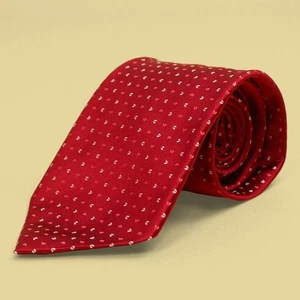 Corbata Cesare Attolini Napoli Rojo/Blanco Patrón Limpio 100% Seda Italia - Imagen 1 de 5