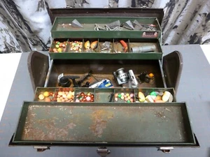 Vintage Kennedy Kits 1017 freitragende Werkzeugkiste Maschinist Tackle Box mit Angelzubehör - Bild 1 von 14