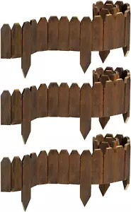 Wood Garden Edging, Wooden Fence Border Decorative Small Picket Panels for Flowe - Picture 1 of 12