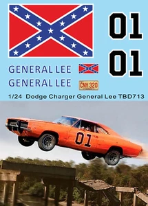 1/24 Decals per General Lee Hazzard Dodge Charger TB Decal TBD713 - Picture 1 of 1