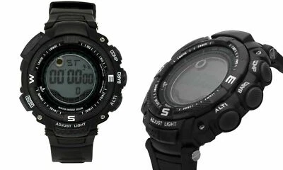 NUEVO Reloj Digital Geneva Platinum 4561 Para Hombres MARATHON Negro Acento Negro Silicona Foto 1 de 2
