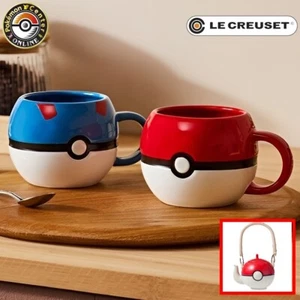 Pokémon Center LE CREUSET Teapot & Mug Stoneware Poke Ball Great Ball JAPAN NEW - Picture 1 of 57