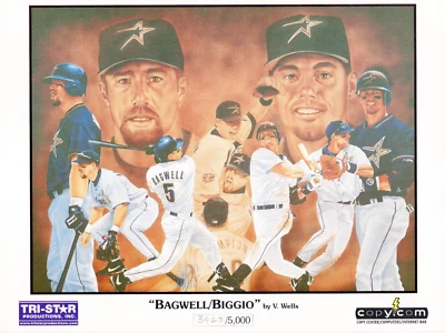 Houston Astros Bagwell/Biggio by V. Wells 3963/5000 Photo - Image 1 of 2