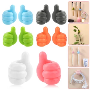 20X Storage Holder Wall Hooks Creative Thumbs Up Shape Punch-Free Self Adhesive - Picture 1 of 11