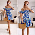 Nwt Zara Blue/White Floral Printed Short Dress 4786/267