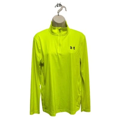 Under Armour Heat Gear amarillo neón para mujer cuarto de cremallera suelto pequeño usado Foto 1 de 4