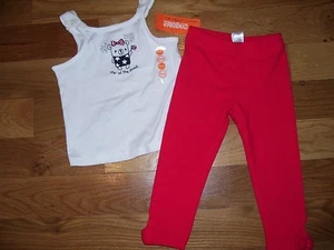 GIRLS WHITE TOP/RED LEGGINGS Outfit NWT SIZE 18-24 MTHS GYMBOREE * - Picture 1 of 1