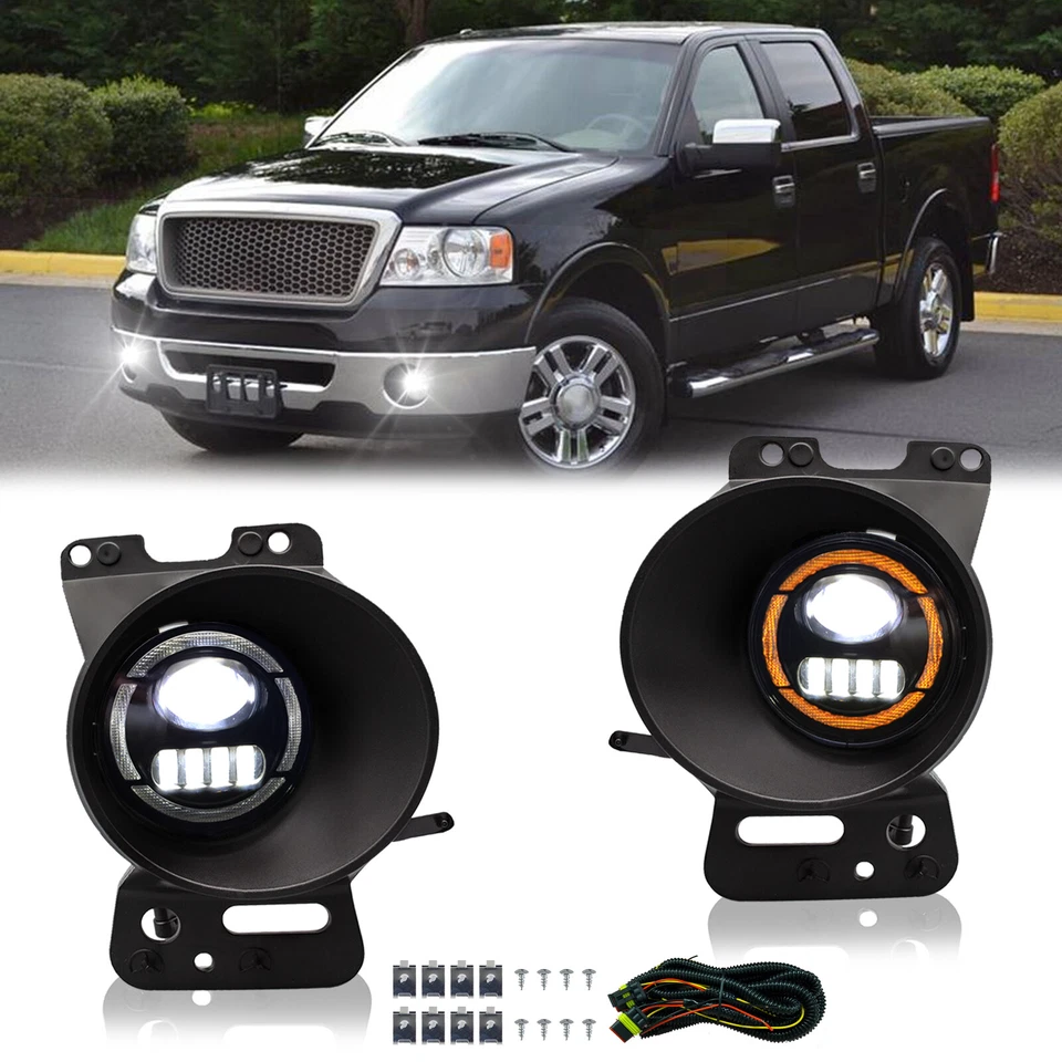 Luces antiniebla LED para Ford F-150 2005-2008 luces de parachoques delanteras con DRL + cableado Foto 1 de 4
