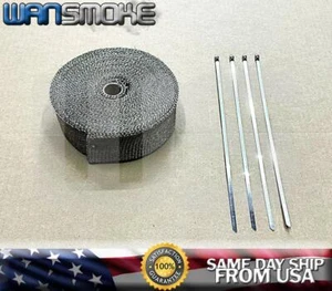 50ft Titanium Fiberglass Heat Wrap Tape Exhaust Header Manifold Pipe Muffler Tip - Picture 1 of 8