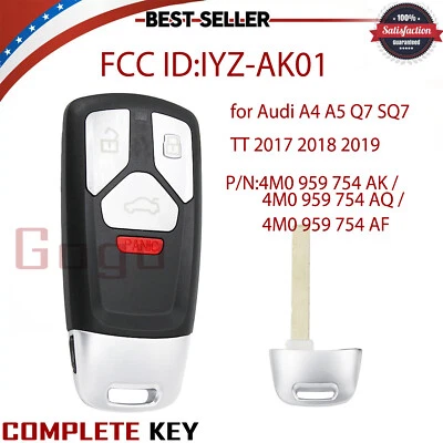 for Audi A4 A5 Q7 SQ7 TT 2017 2018 2019 Smart Control Remote Key Fob 4M0959754 - Image 1 of 4