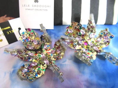 LELE SADOUGHI Authentic Confetti Cutout Paper Lily Cubic Zirconia Earrings NWT - Image 1 of 4