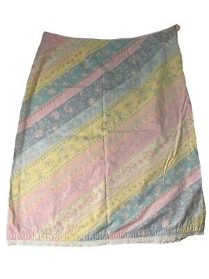 Sigrid Olsen Boho Cottage Core Cotton Skirt Eyelet Pink, Blue, Yellow Sz 12 - Image 1 of 4