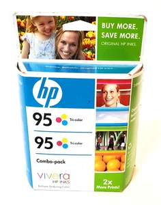 TwinPak New Genuine HP 95 Tri-Color Ink Cartridges Sealed HP Carton EXP 12/2009 - Picture 1 of 6