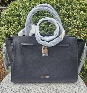 Bolso de mano mediano Nine West ELARA de cuero sintético negro - Nuevo - Imagen 1 de 12