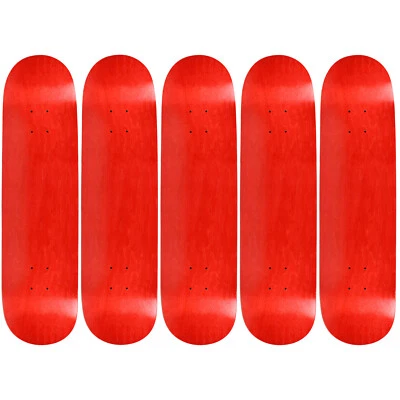 5 BETTER MADE BLANKS SKATEBOARD DECKS 7.75' RED STAINED BRAND NEW IN SHRINK - Image 1 of 4