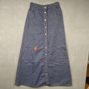 Vintage Levi's Orange Tab 70s Maxi Button Down Denim Jean Skirt size 11/12 - Picture 1 of 17