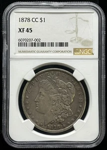 1878-CC Morgan Silver Dollar NCG XF 45 - Picture 1 of 3