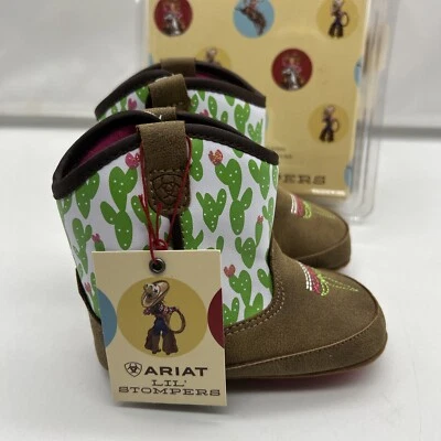 Ariat Western Boots Girls Infant Sz 4 LIL’ STOMPERS Anaheim Cactus Brown - Image 1 of 4