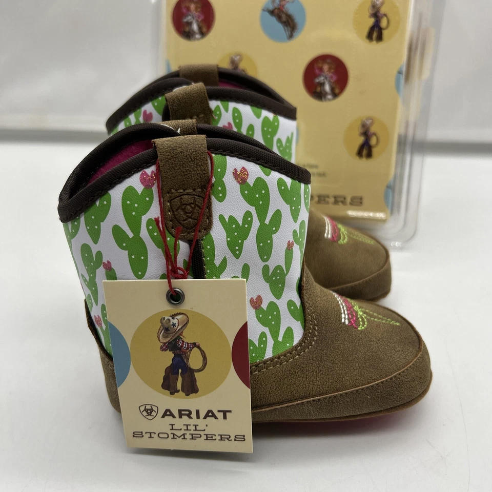 " Ariat Lil' Stompers Infant Cowboy Boots Cactus Anaheim Size 2"